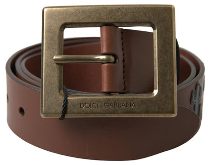 Dolce & Gabbana Elegant Leather Belt with Metal Buckle - 100 cm / 40 Inches