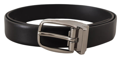 Dolce & Gabbana Elegant Leather Belt with Metal Buckle - 80 cm / 32 Inches