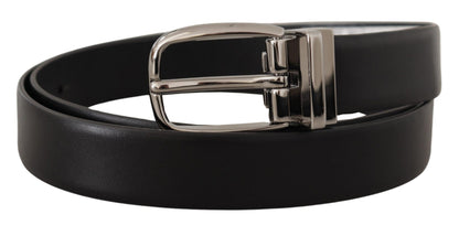 Dolce & Gabbana Elegant Leather Belt with Metal Buckle - 80 cm / 32 Inches