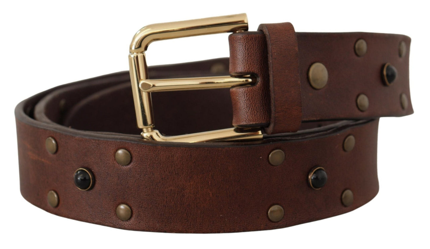 Dolce & Gabbana Elegant Leather Belt with Metal Buckle - 90 cm / 36 Inches