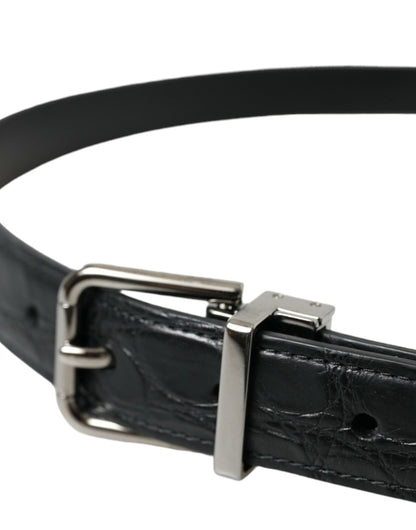 Dolce & Gabbana Elegant Leather Belt with Metal Buckle - 95 cm / 38 Inches