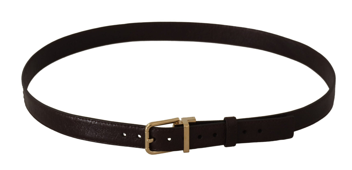 Dolce & Gabbana Elegant Leather Belt with Metal Buckle - 95 cm / 38 Inches