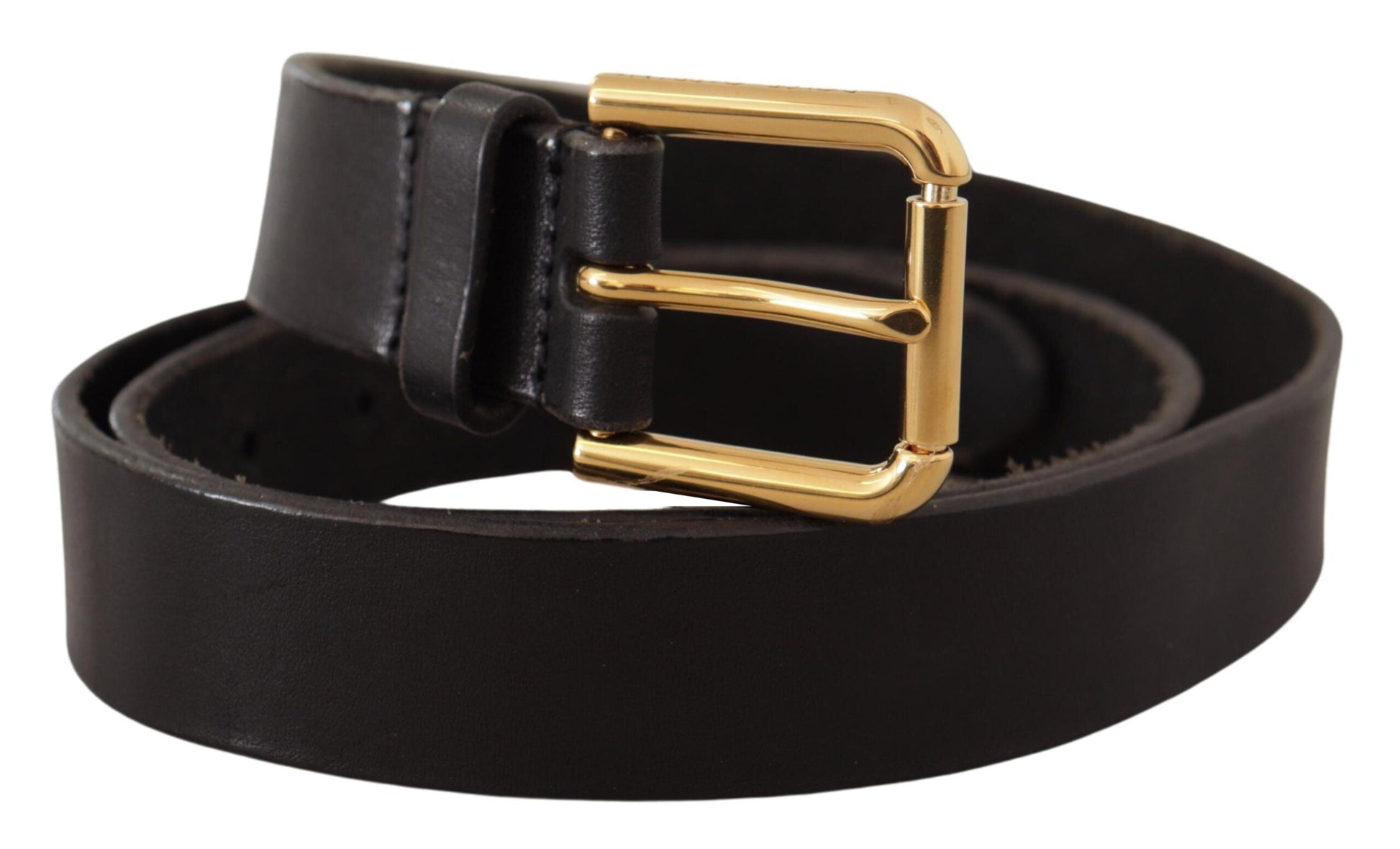 Dolce & Gabbana Elegant Leather Belt with Metal Buckle - 95 cm / 38 Inches