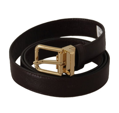 Dolce & Gabbana Elegant Leather Belt with Metal Buckle - 95 cm / 38 Inches