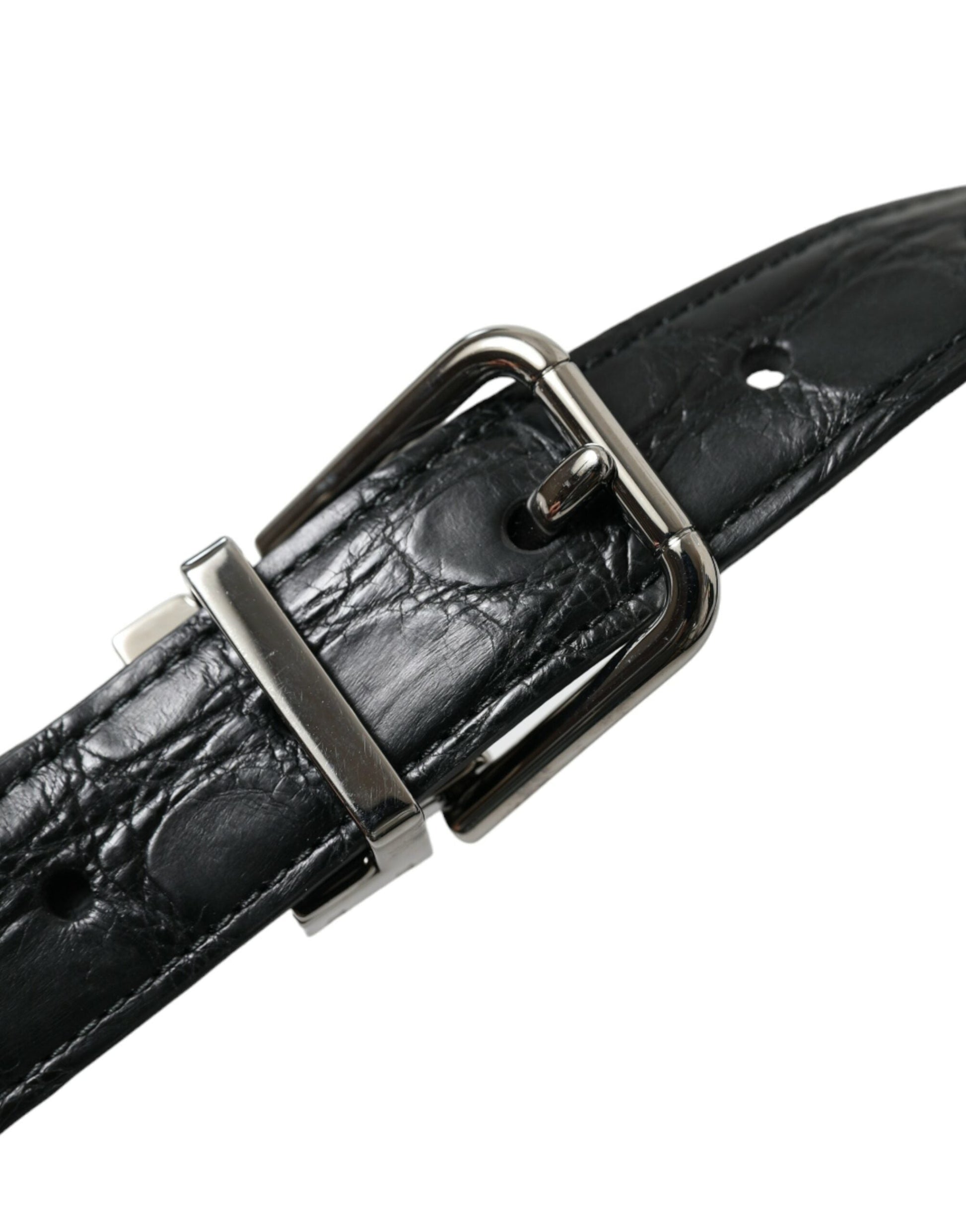 Dolce & Gabbana Elegant Leather Belt with Metal Buckle - 95 cm / 38 Inches