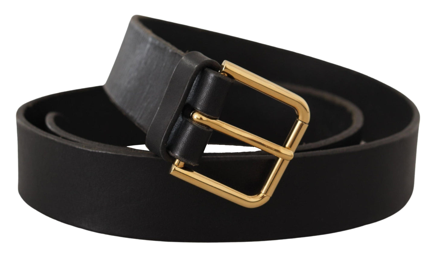 Dolce & Gabbana Elegant Leather Belt with Metal Buckle - 95 cm / 38 Inches