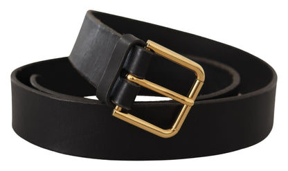 Dolce & Gabbana Elegant Leather Belt with Metal Buckle - 95 cm / 38 Inches