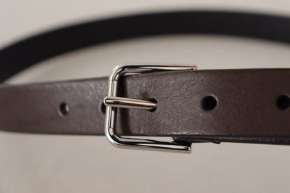 Dolce & Gabbana Elegant Leather Belt with Metal Buckle - 95 cm / 38 Inches