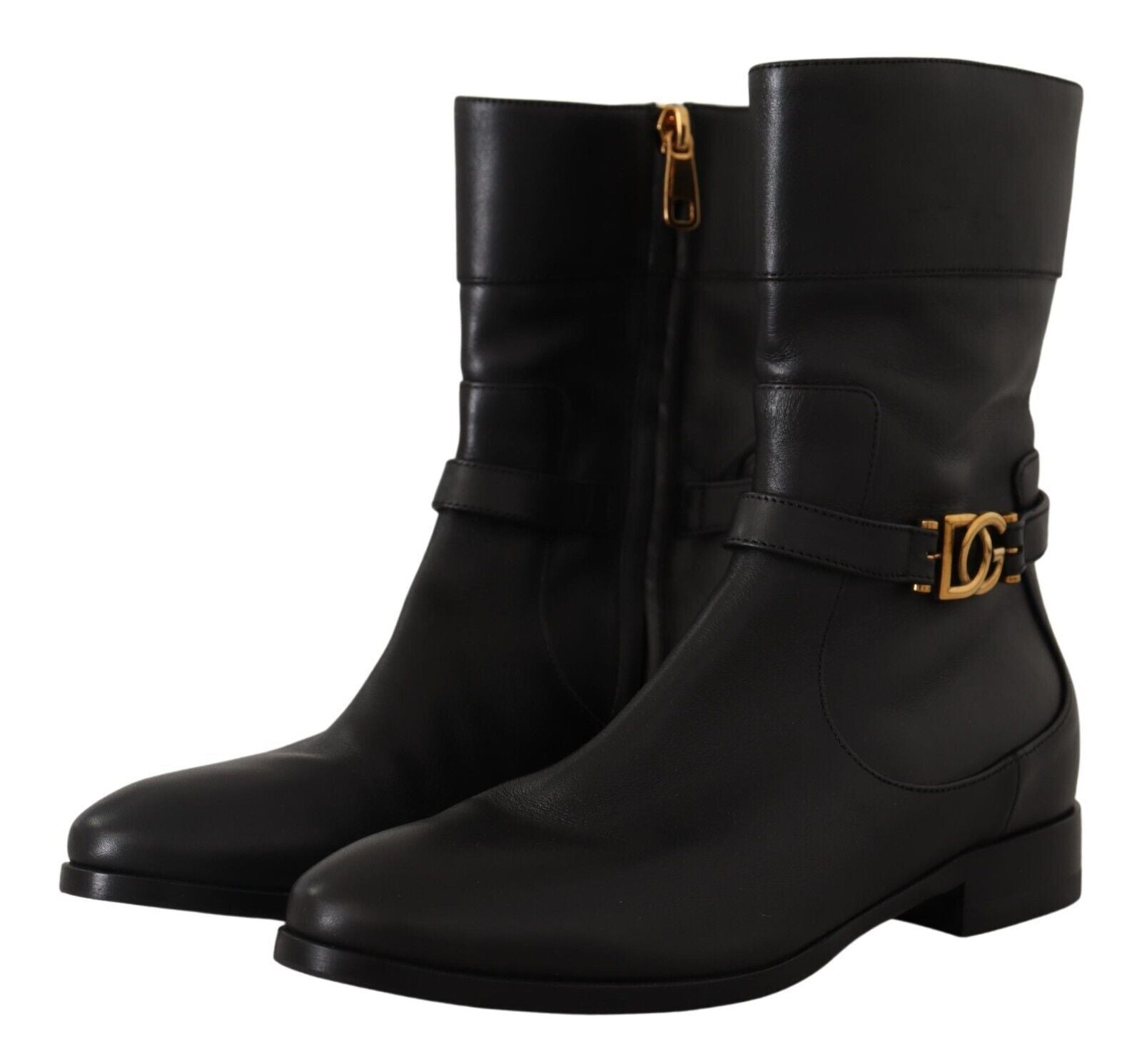 Dolce & Gabbana Elegant Leather Biker Boots - EU36/US5.5