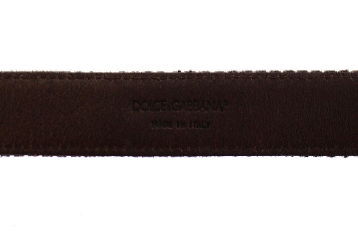 Dolce & Gabbana Elegant Leather-Cotton Fusion Men’s Belt - 95 cm / 38 Inches