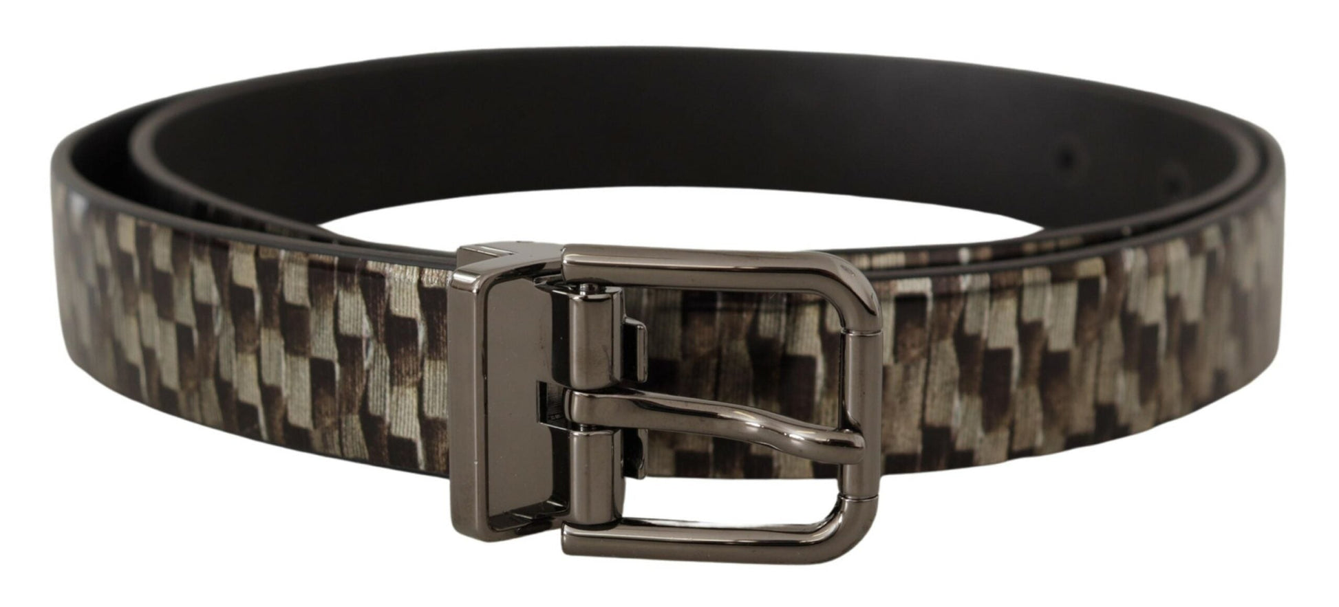 Dolce & Gabbana Elegant Leather Silver Buckle Belt - 90 cm / 36 Inches