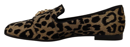 Dolce & Gabbana Elegant Leopard Crystal Gem Loafers - EU36.5/US6