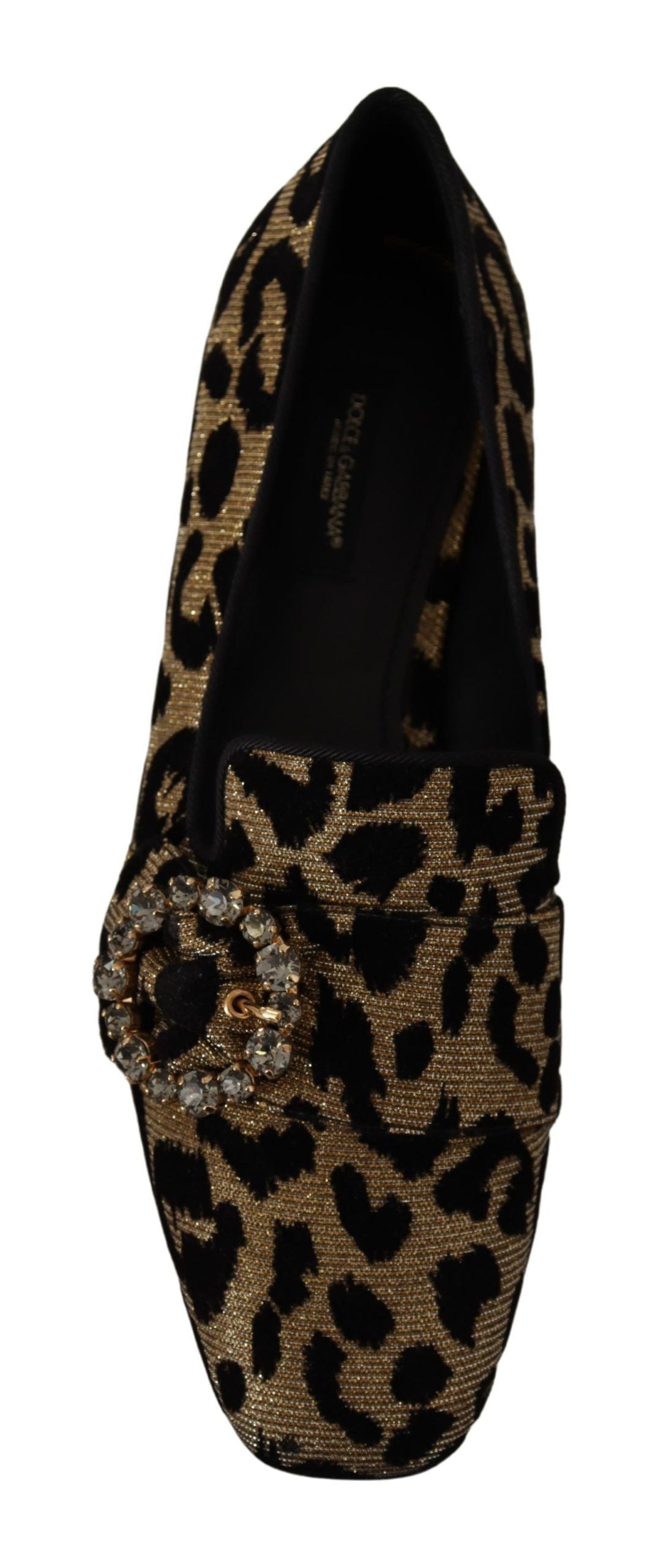 Dolce & Gabbana Elegant Leopard Crystal Gem Loafers - EU36.5/US6