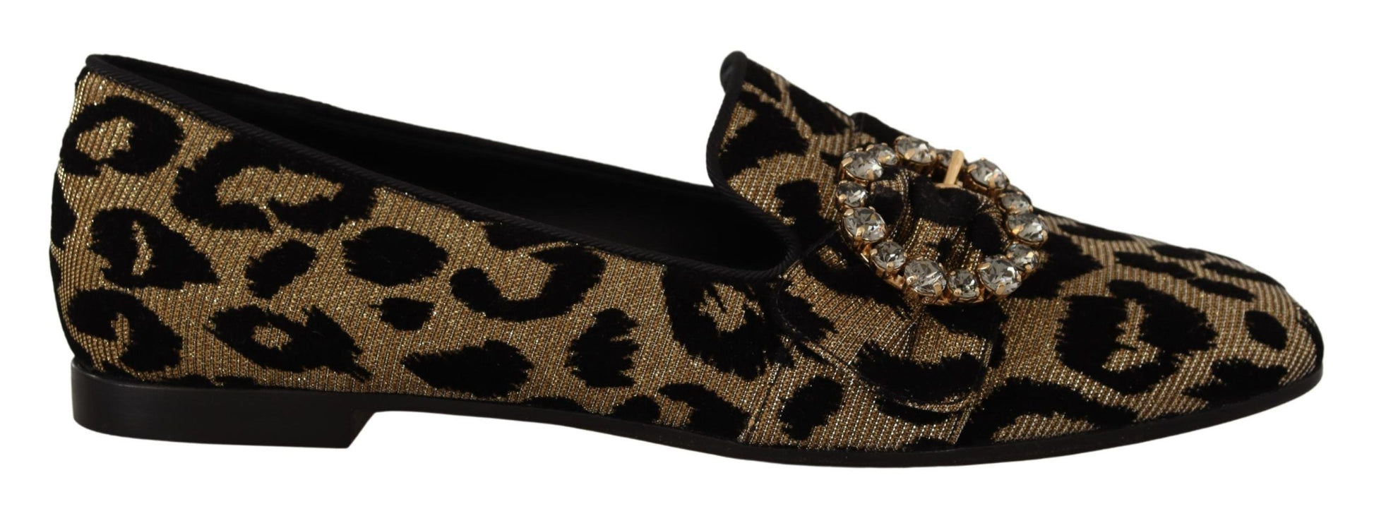 Dolce & Gabbana Elegant Leopard Crystal Gem Loafers - EU36.5/US6