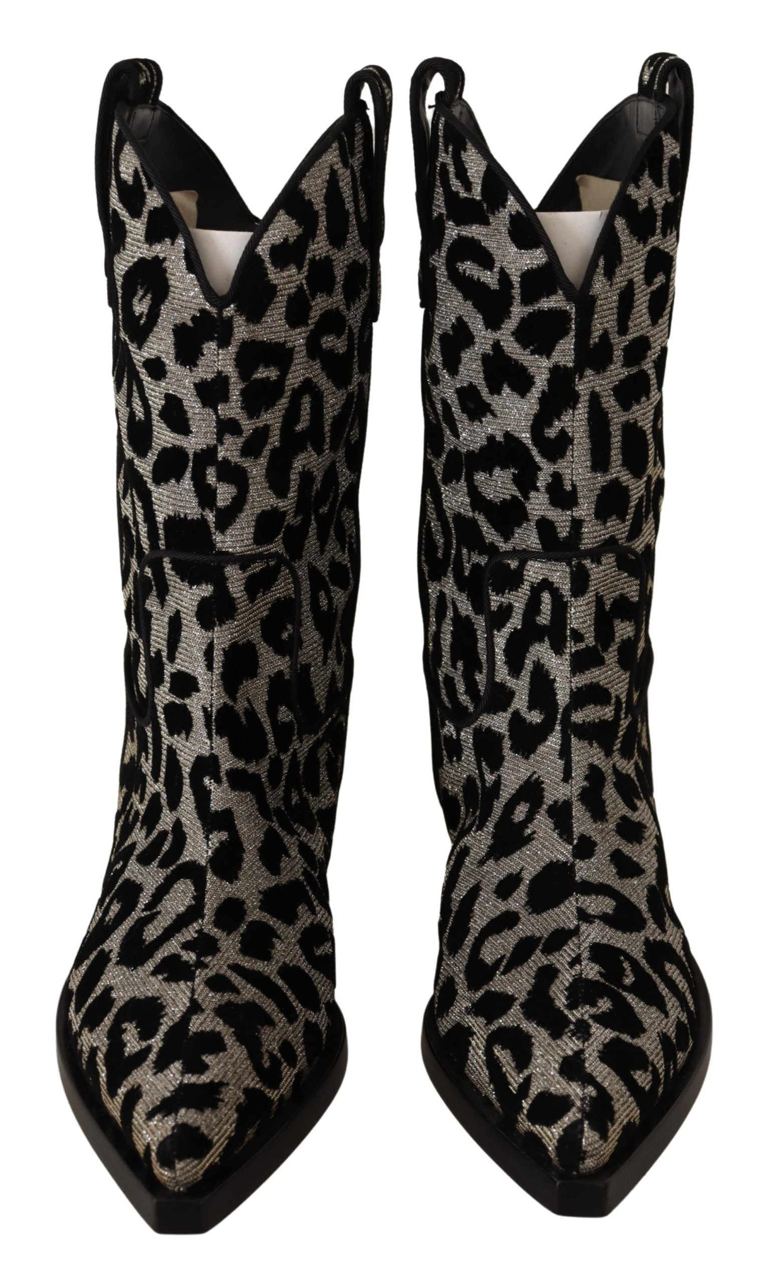 Dolce & Gabbana Elegant Leopard Print Mid Calf Boots - EU37/US6.5