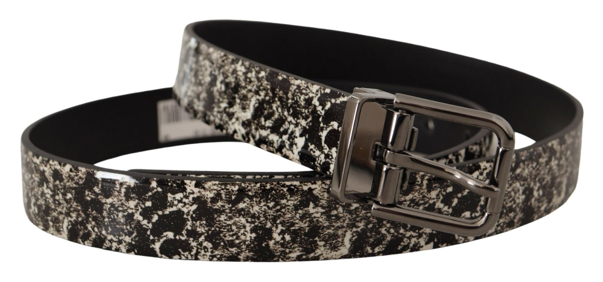 Dolce & Gabbana Elegant Marble Print Leather Belt - 90 cm / 36 Inches