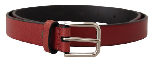 Dolce & Gabbana Elegant Maroon Italian Leather Belt - 85 cm / 34 Inches