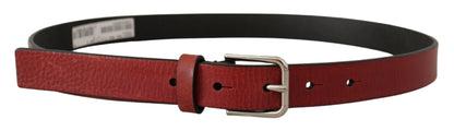 Dolce & Gabbana Elegant Maroon Italian Leather Belt - 85 cm / 34 Inches