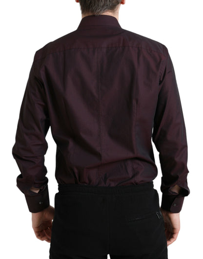 Dolce & Gabbana Elegant Maroon Martini Dress Shirt - IT42 | XL