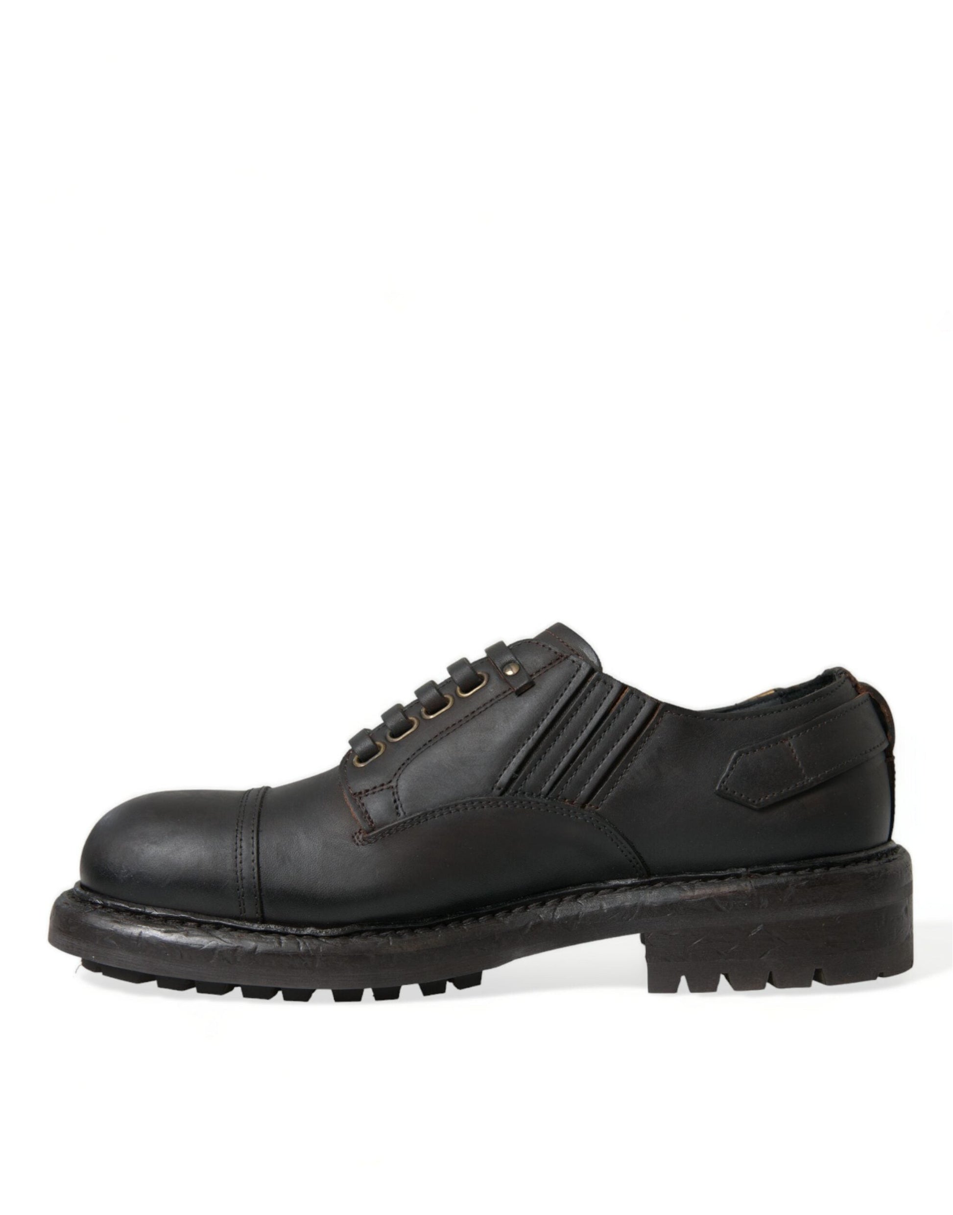 Dolce & Gabbana Elegant Mens Leather Derby Dress Shoes