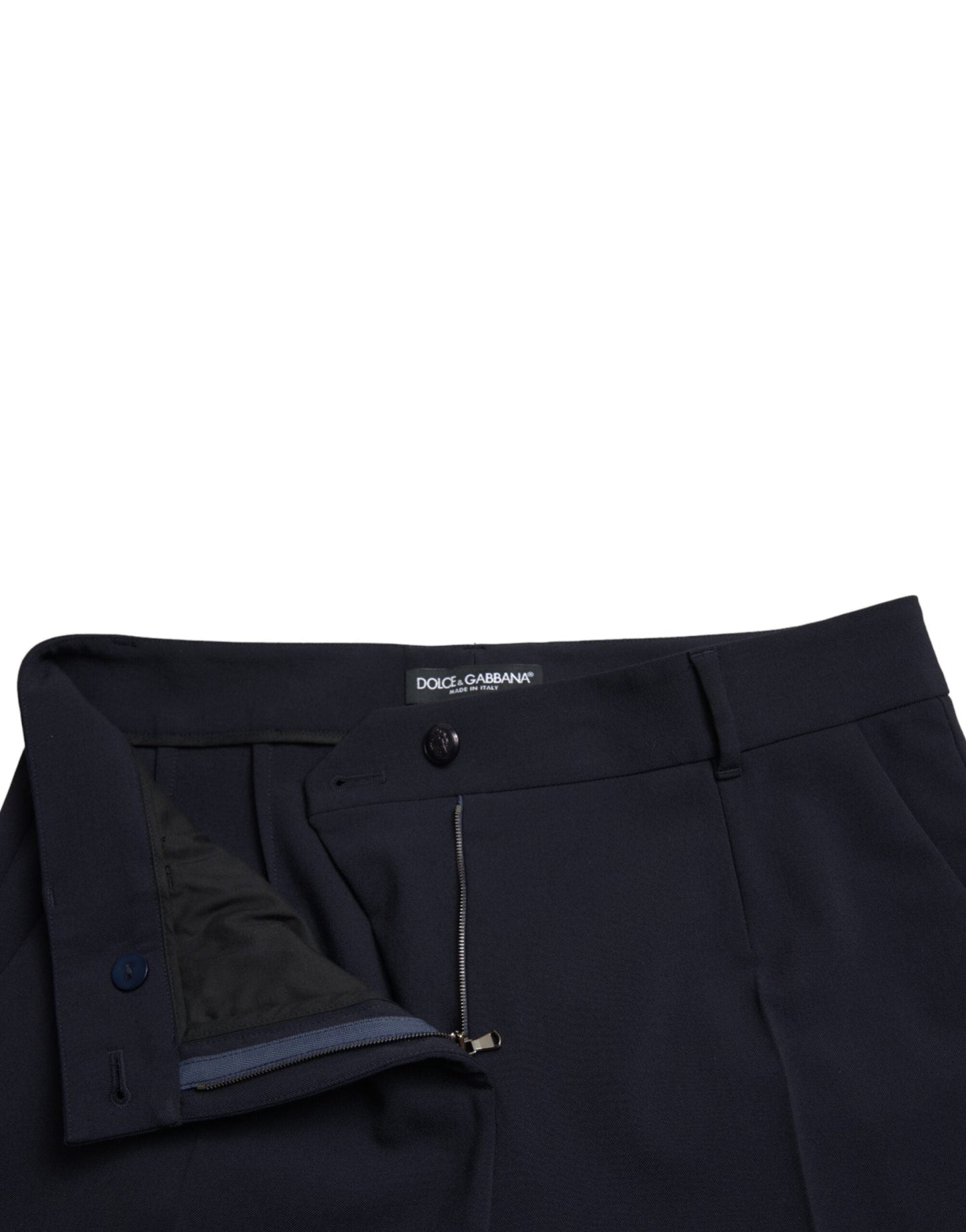 Dolce & Gabbana Elegant Mid Waist Tapered Pants in Blue - IT42|M