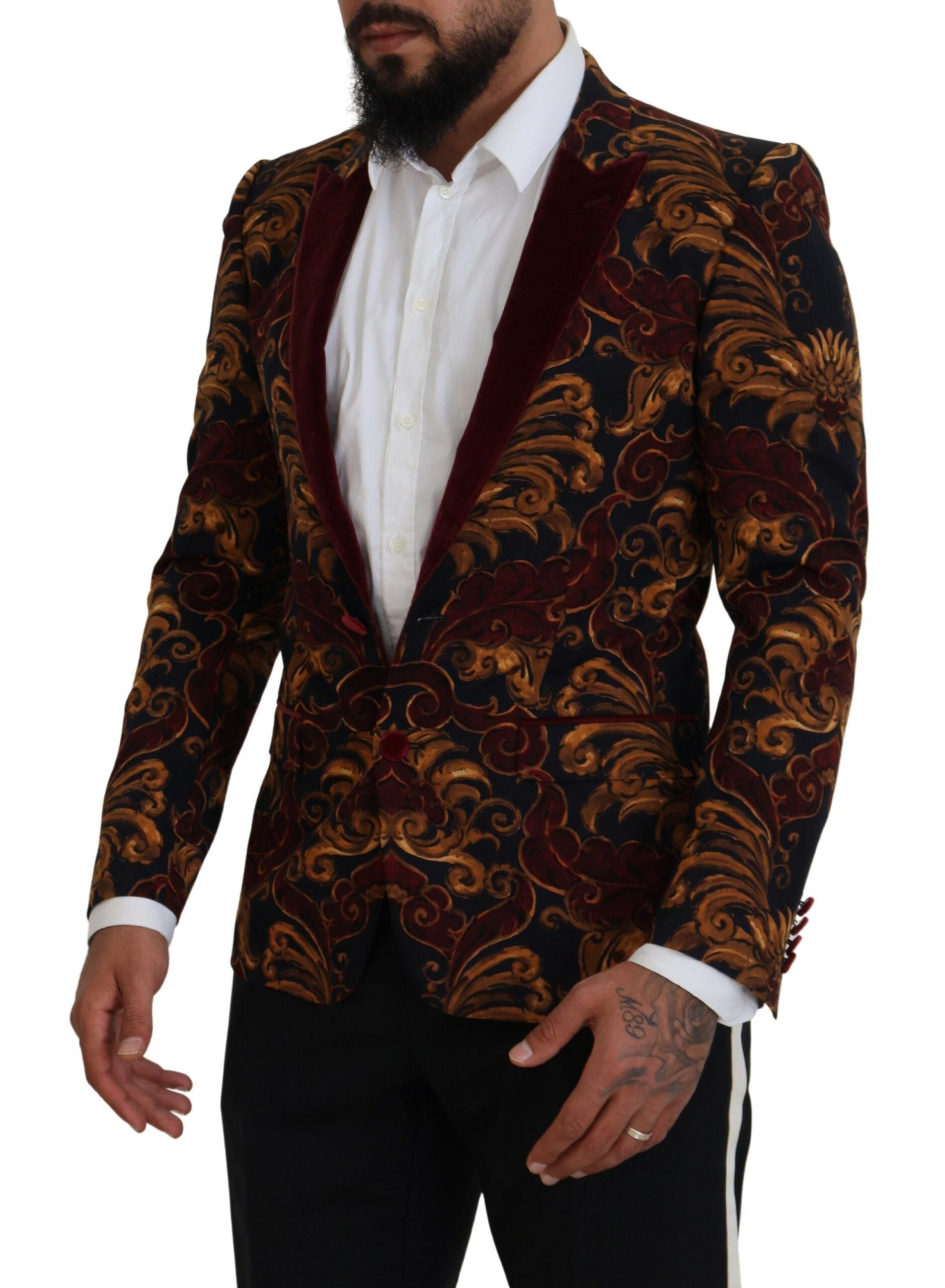 Dolce & Gabbana Elegant Multicolor Wool Blend Blazer - IT46 | S