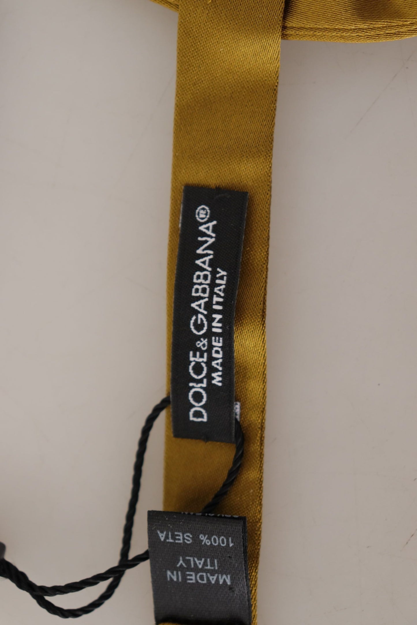 Dolce & Gabbana Elegant Mustard Silk Bow Tie