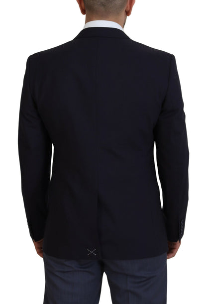 Dolce & Gabbana Elegant Navy Wool Blend Martini Blazer - IT52 | L