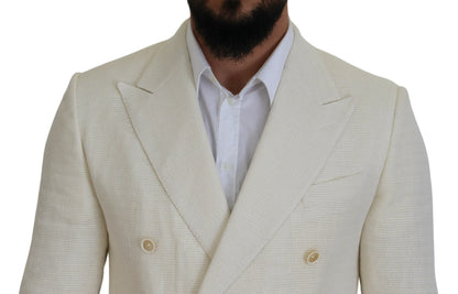 Dolce & Gabbana Elegant Off White Silk-Blend Suit - IT50 | L