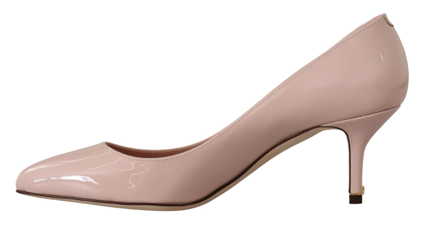 Dolce & Gabbana Elegant Patent Leather Heels in Pink - EU37.5/US7