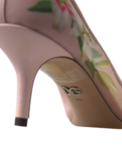 Dolce & Gabbana Elegant Pink Floral Crystal Pumps - EU36/US5.5