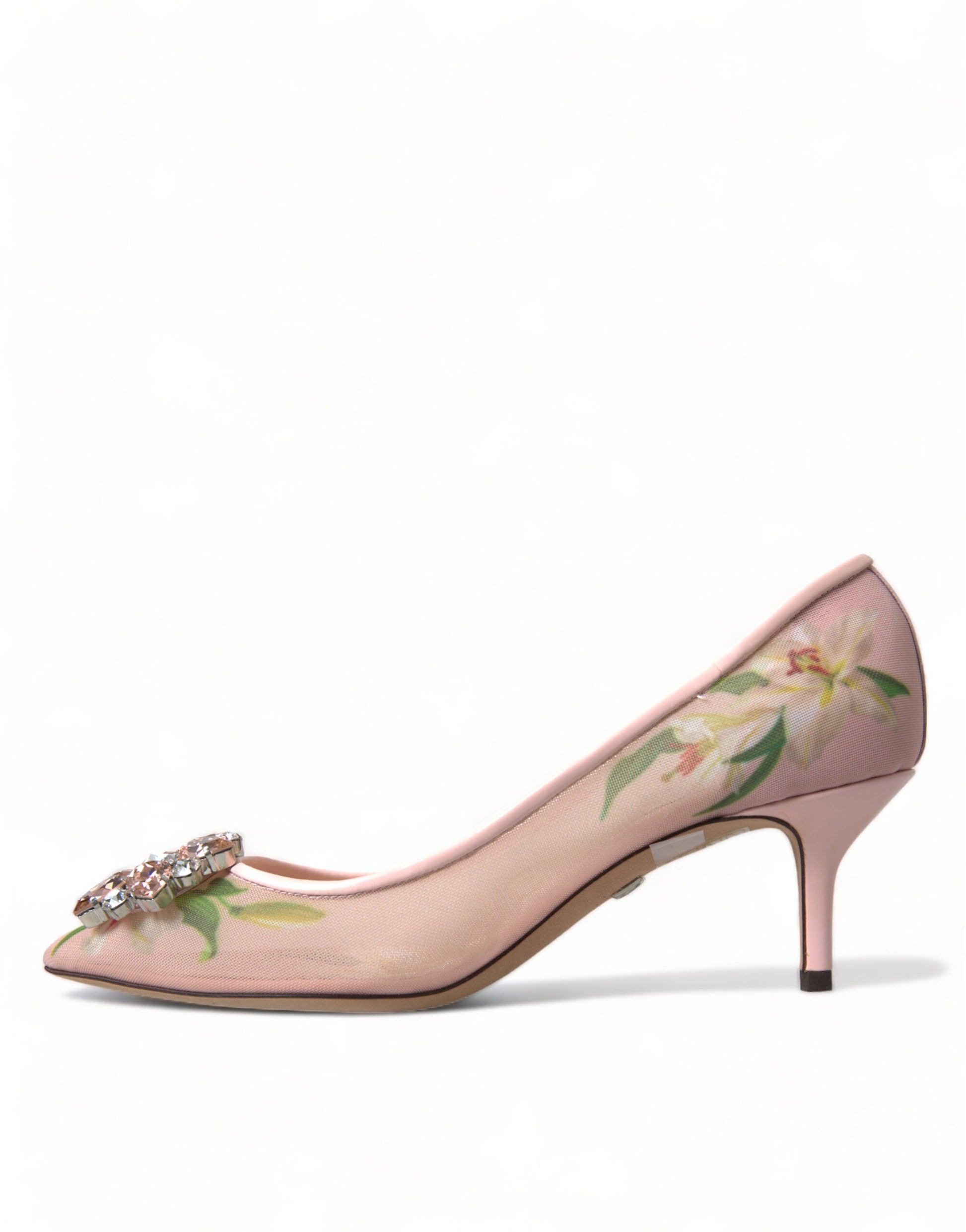 Dolce & Gabbana Elegant Pink Floral Crystal Pumps - EU36/US5.5