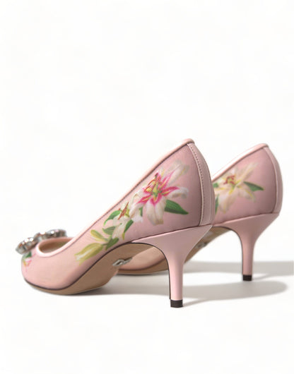 Dolce & Gabbana Elegant Pink Floral Crystal Pumps - EU36/US5.5