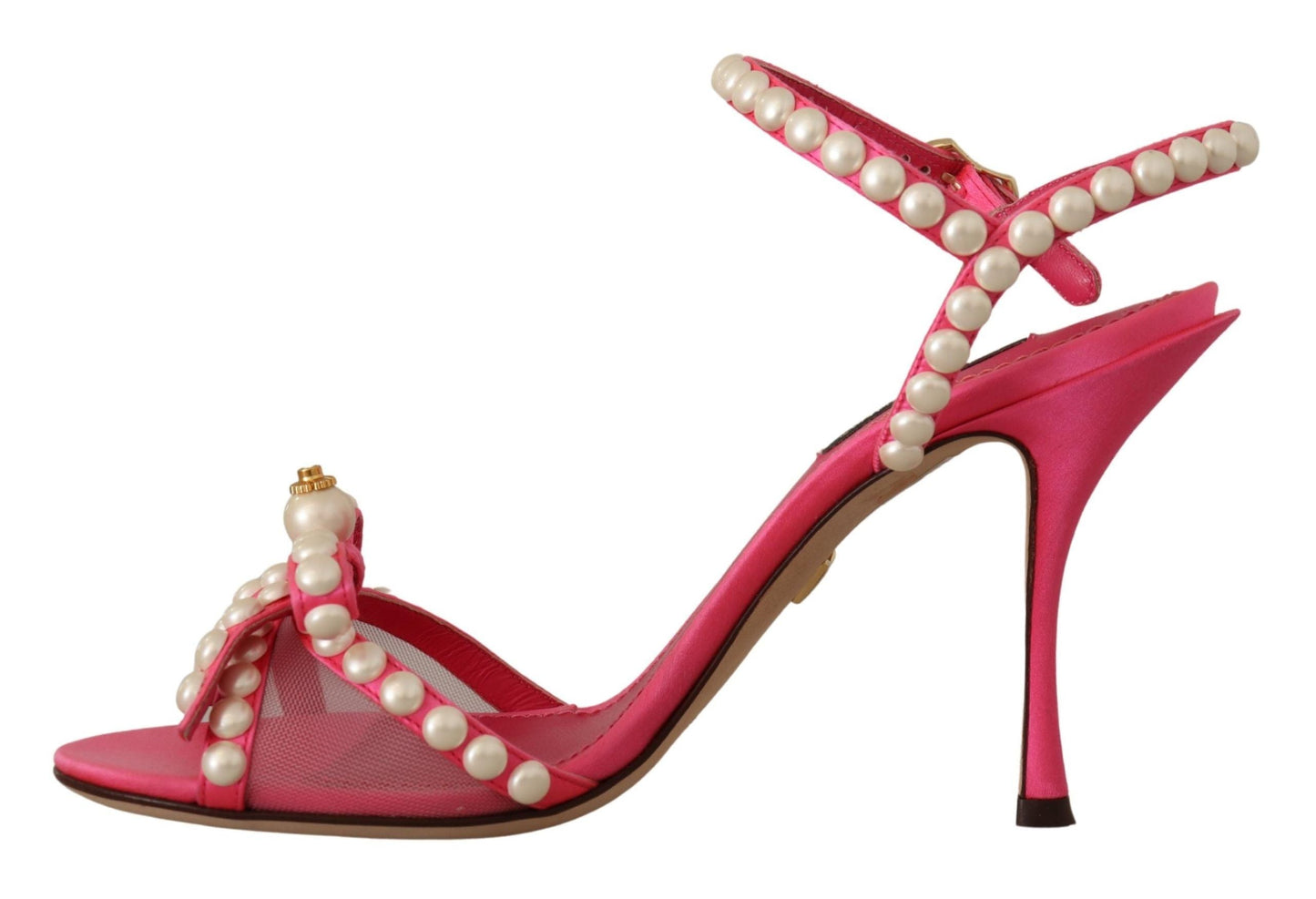 Dolce & Gabbana Elegant Pink Pearl Embellished Heels Sandals - EU35/US4.5