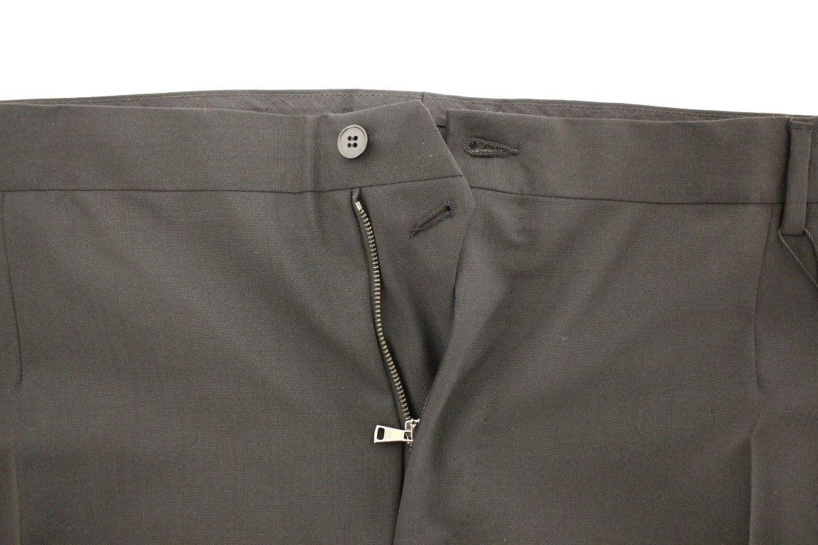 Dolce & Gabbana Elegant Pleated Black Wool Trousers - IT58 | 3XL