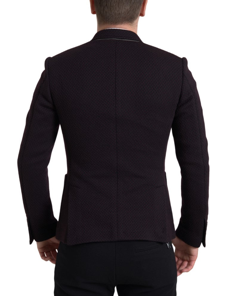 Dolce & Gabbana Elegant Purple Double Breasted Wool Blazer - IT48 | M