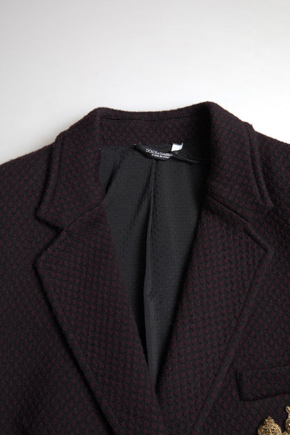 Dolce & Gabbana Elegant Purple Double Breasted Wool Blazer - IT48 | M