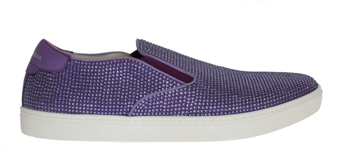 Dolce & Gabbana Elegant Purple Strass Fashion Sneakers - EU44/US11