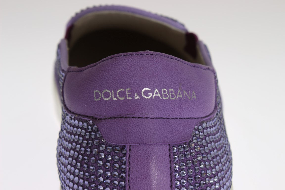 Dolce & Gabbana Elegant Purple Strass Fashion Sneakers - EU44/US11