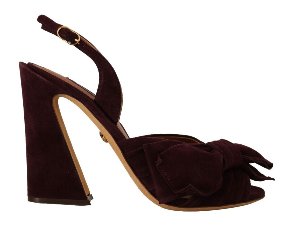 Dolce & Gabbana Elegant Purple Suede Heels Sandals - EU39/US8.5