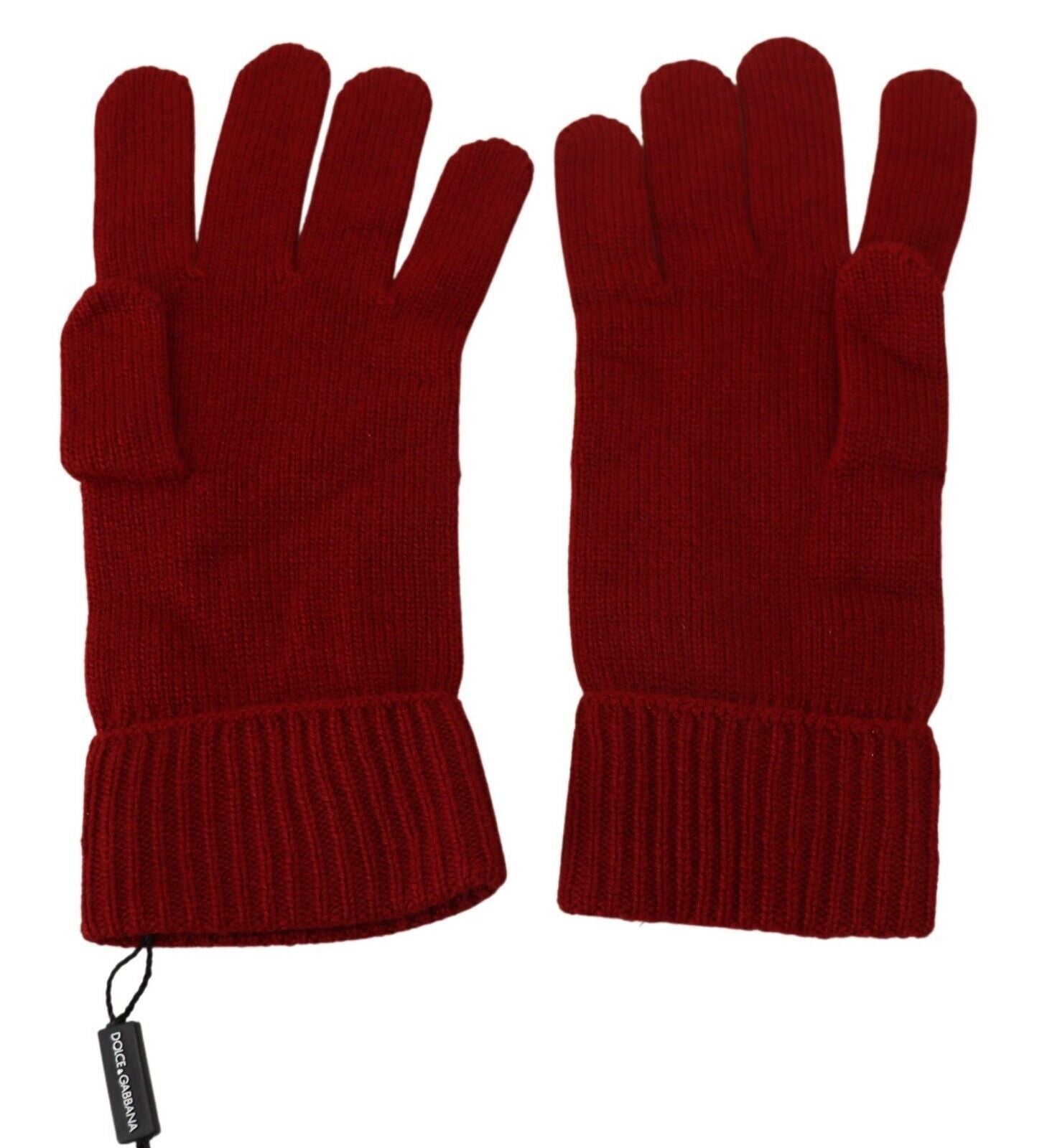 Dolce & Gabbana Elegant Red Cashmere Winter Gloves - 9|M