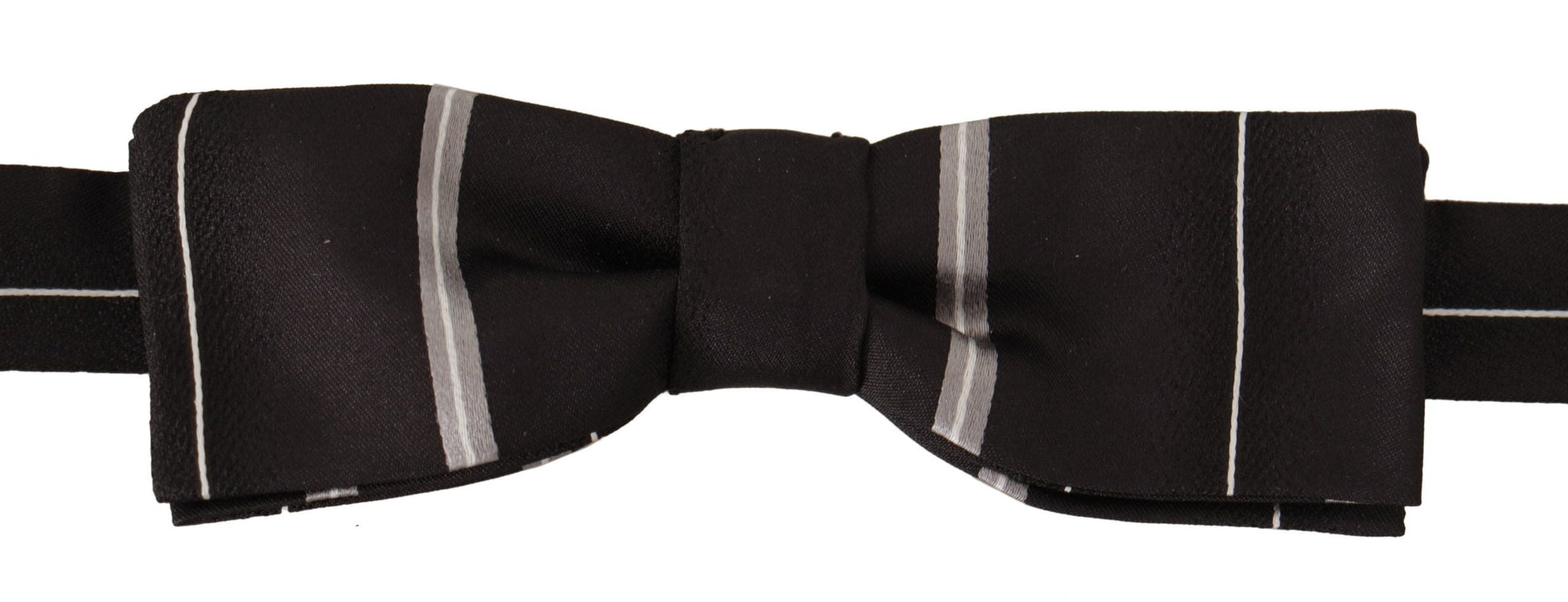 Dolce & Gabbana Elegant Silk Bow Tie in Black and Grey