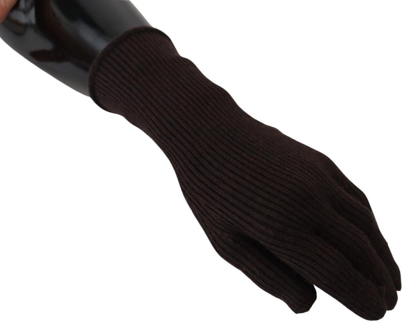 Dolce & Gabbana Elegant Silk Cashmere Brown Gloves - 9|M