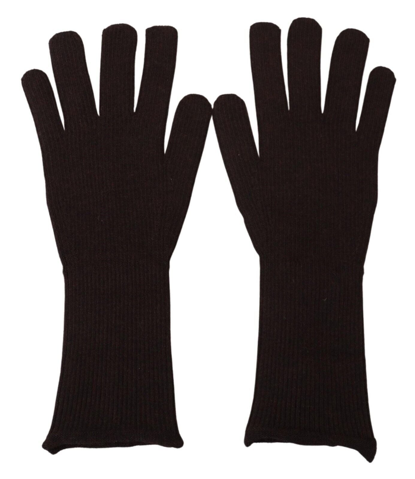 Dolce & Gabbana Elegant Silk Cashmere Brown Gloves - 9|M