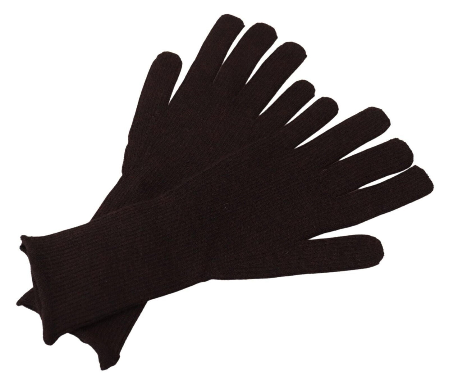 Dolce & Gabbana Elegant Silk Cashmere Brown Gloves - 9|M