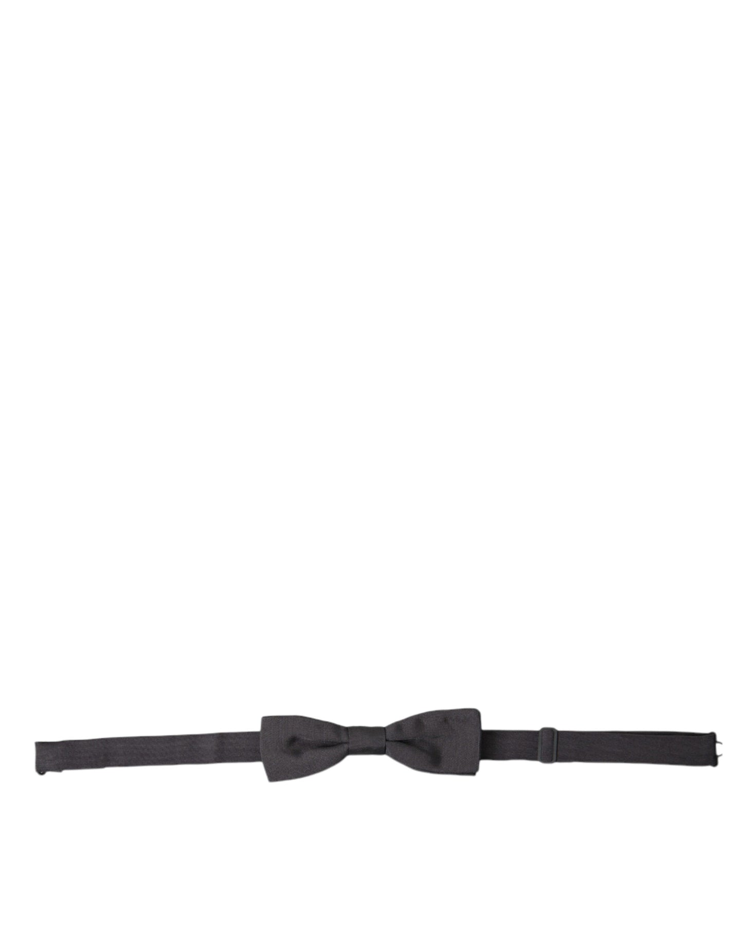 Dolce & Gabbana Elegant Silk Dark Gray Bow Tie