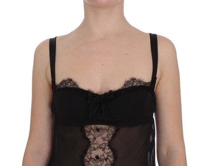 Dolce & Gabbana Elegant Silk Floral Lace Babydoll Chemise - IT2 | S