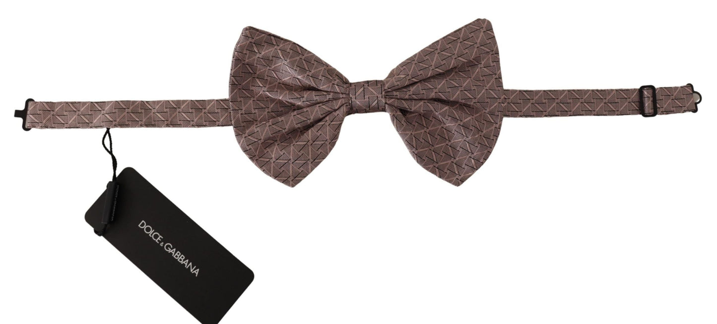 Dolce & Gabbana Elegant Silk Gray Bow Tie - Men’s Formalwear