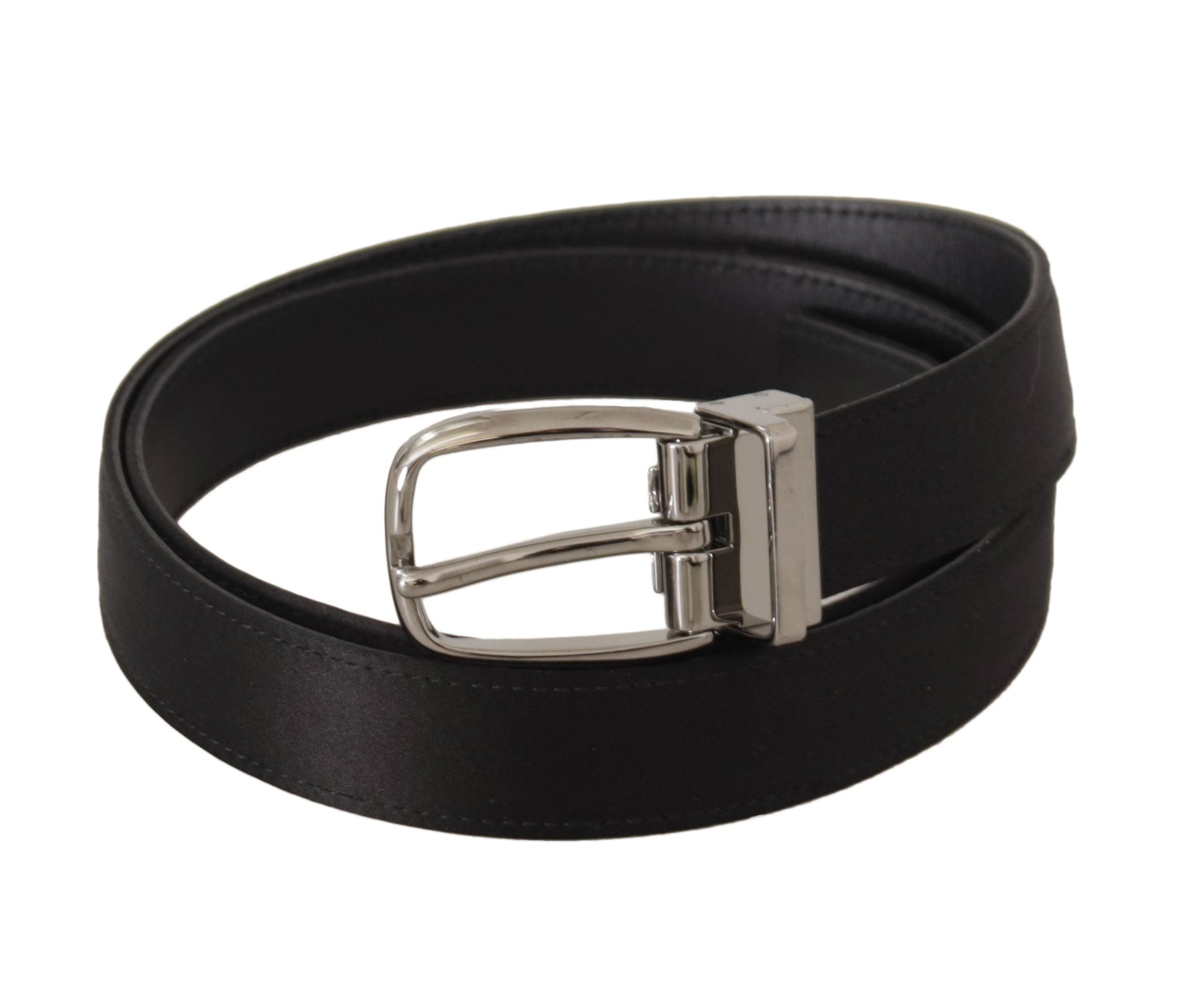 Dolce & Gabbana Elegant Silk Leather Belt with Logo Buckle - 90 cm / 36 Inches