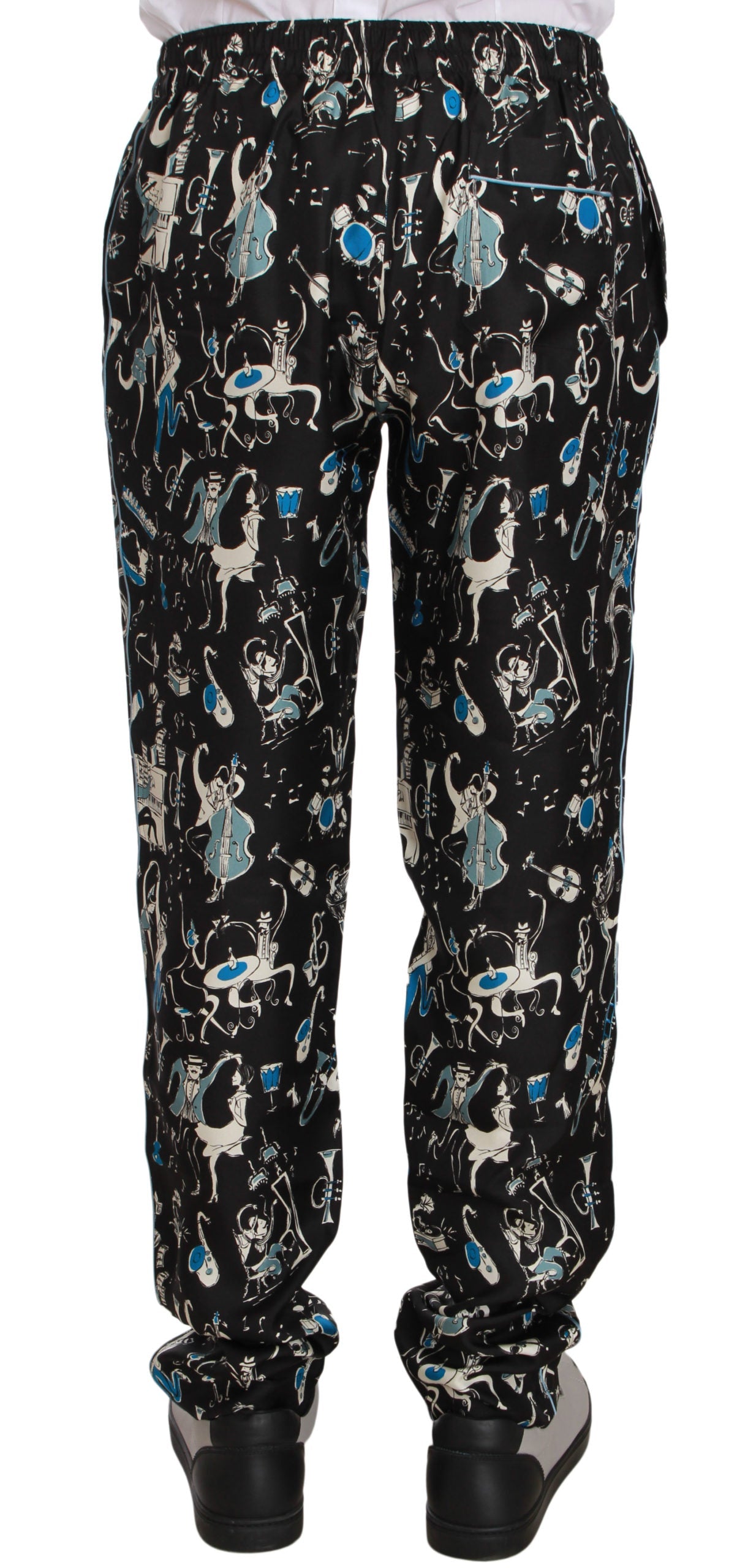 Dolce & Gabbana Elegant Silk Lounge Pants with Unique Print - IT46 | S